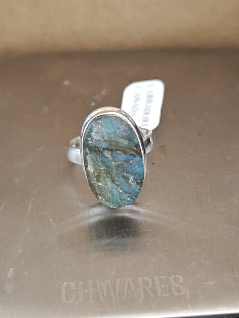Raw Labradorite Ring