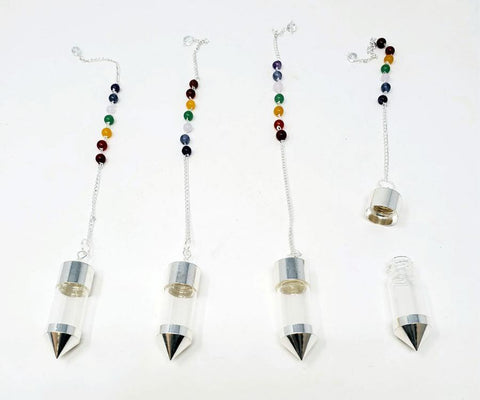 Glass Bottle Chamer Pendulum-Silver color