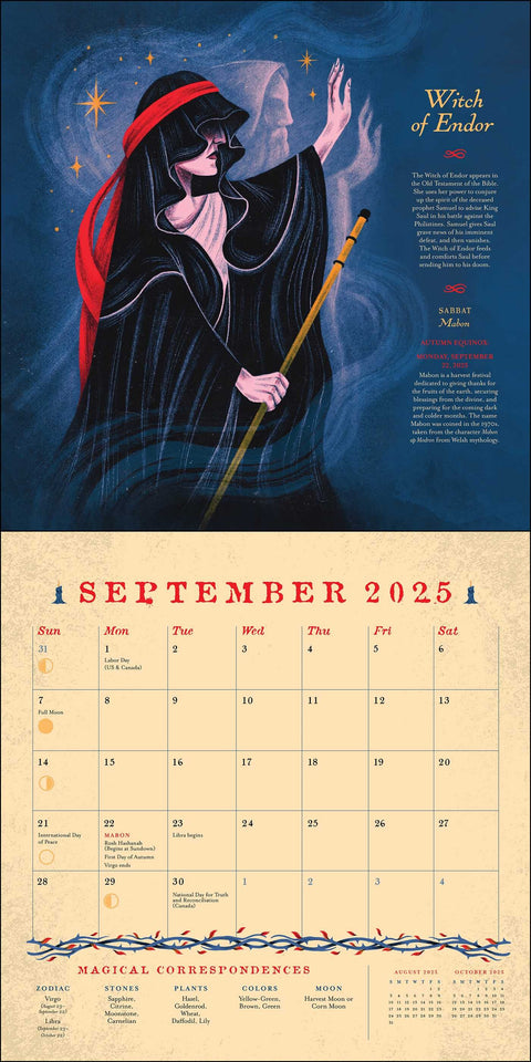 Witches Through History 2025 Wall Calendar