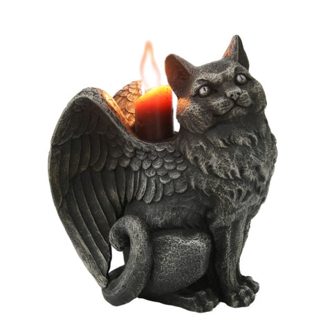Angel Cat Candle Holder