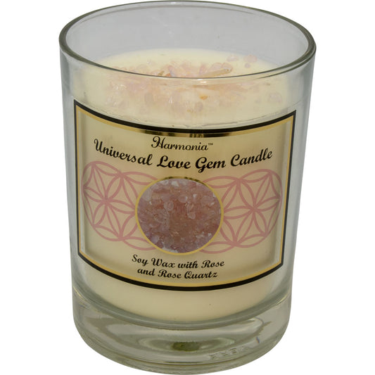 Harmonia Soy Gem Candle - Universal Love Rose Quartz
