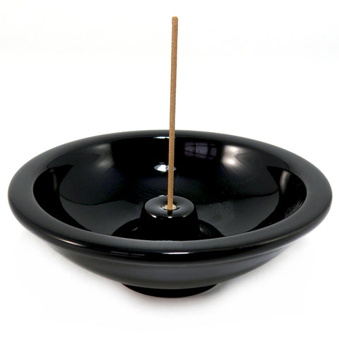 Ebony - 4.5-inch Round Incense Holder