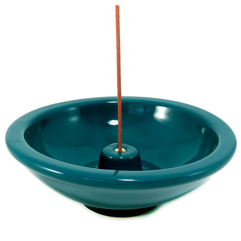 Blue-green - 4.5-inch Round Incense Holder