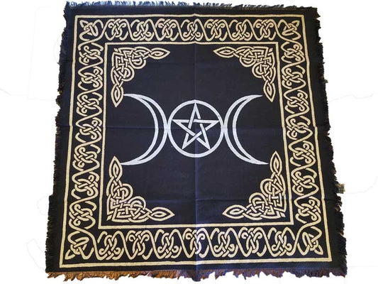 Triple Moon Pentagram Altar Cloth