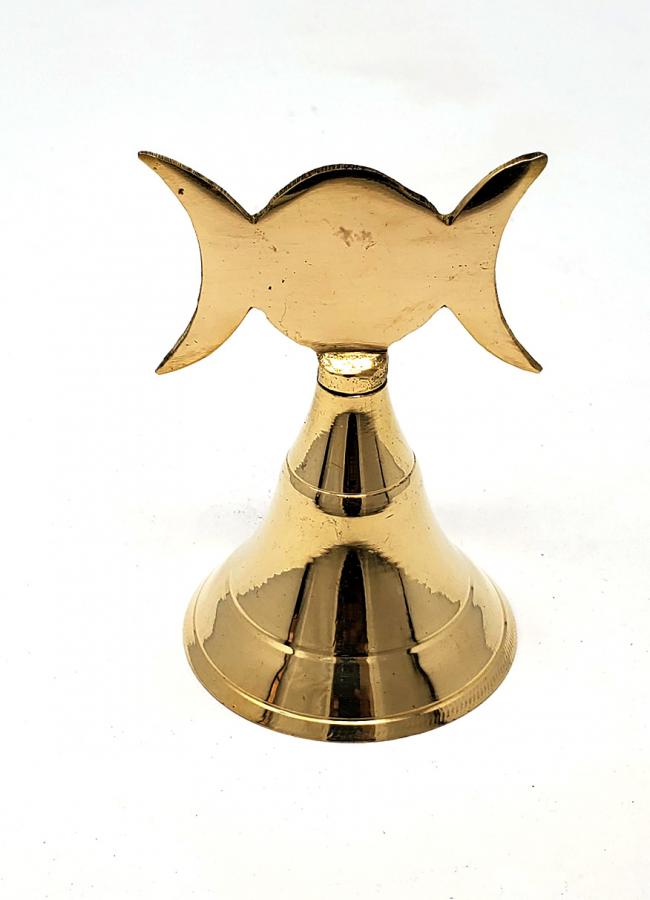 Triple Moon Brass Bell 4" High