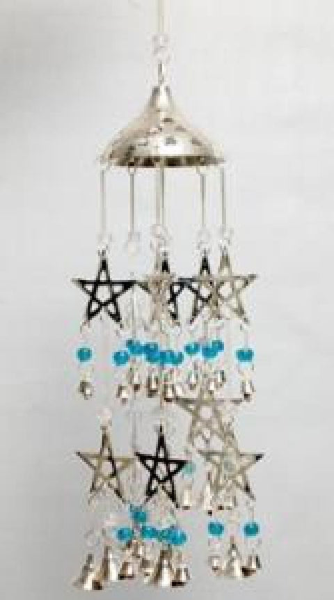 Wind Chime Silver Plated Pentacle