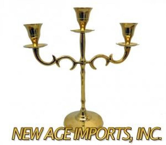 Solid Brass 3 Light Candle Holder