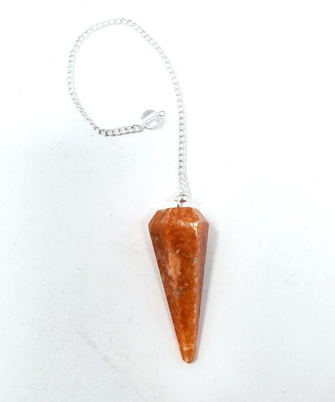 Orange Sunstone Gemstone Pendulum