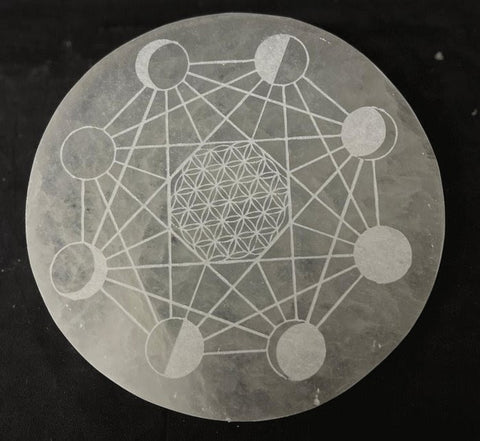 Phases of Consciousness Selenite Plate