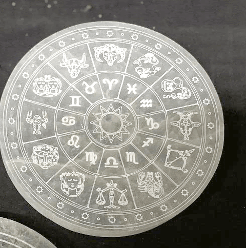 Zodiac Selenite Plate